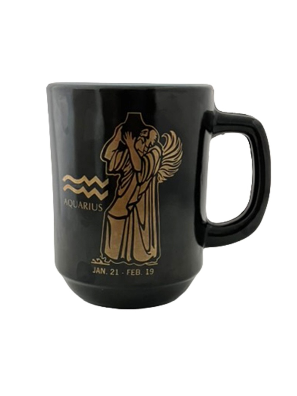 Vintage Aquarius Zodiac Anchor Hocking - Fire King Milk Glass Mug Cup